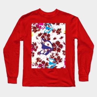 rose and butterfly pattern Long Sleeve T-Shirt